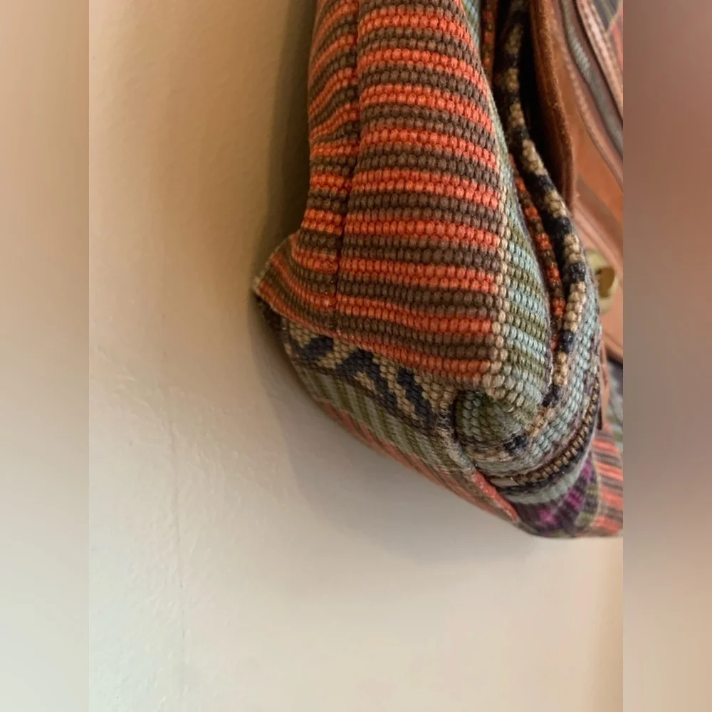 Fossil weaved leather boho bohemian crossbody southwestern grunge festival vtg